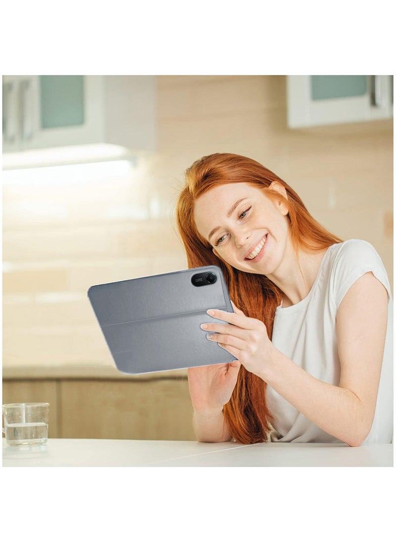 BYTER Xiaomi Redmi Pad 2 2025 (11.0 inches) Classic PU Leather Trifold Stand Flip Case Cover (TCFPSR) - Grey - Image 4